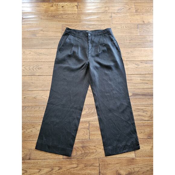 Banana Republic Pants - Banana Republic Barrel Leg 100% Linen Pants Women's Size 12 S NWT Black